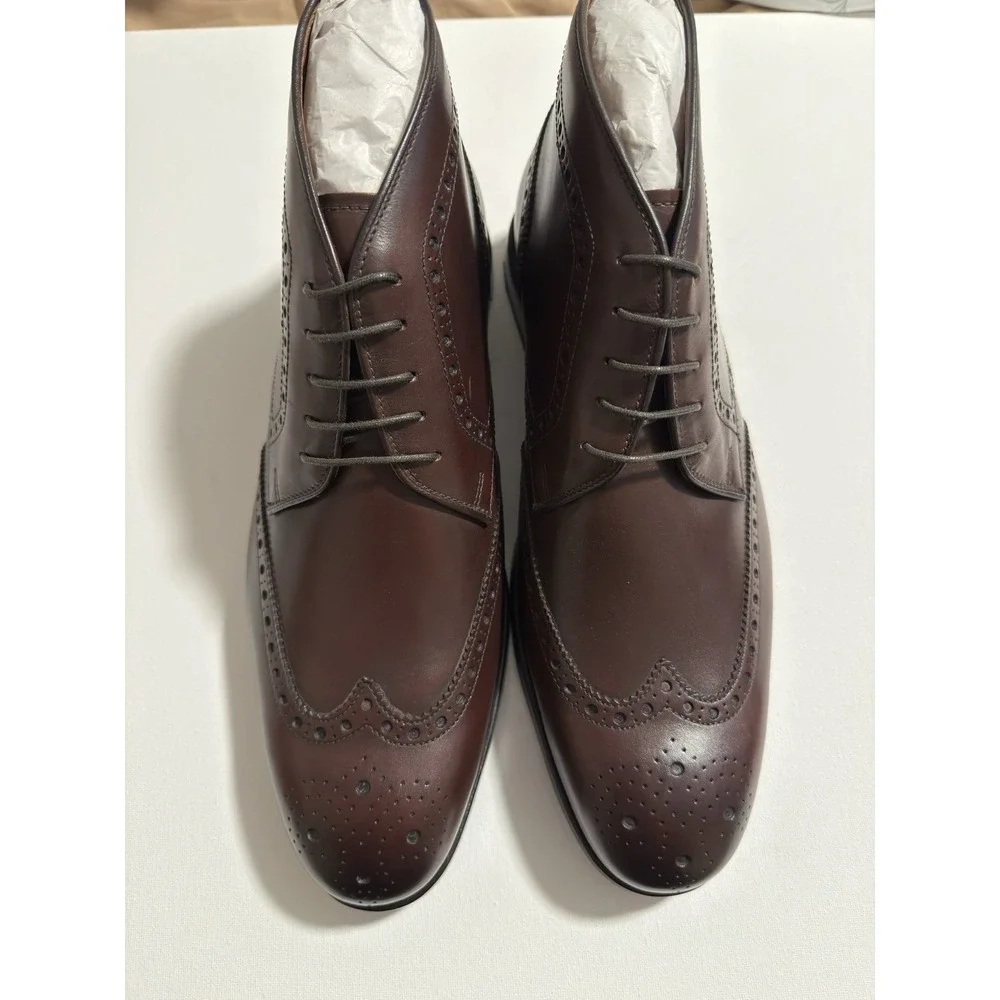 Moral Code Reed Coffee Brown Leather‎ Wingtip Chukka Boots Mens 12 M